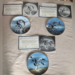 WS George 1989/ 1990 Federal Duck Stamp Fine China Plate Bradford Gold Rim